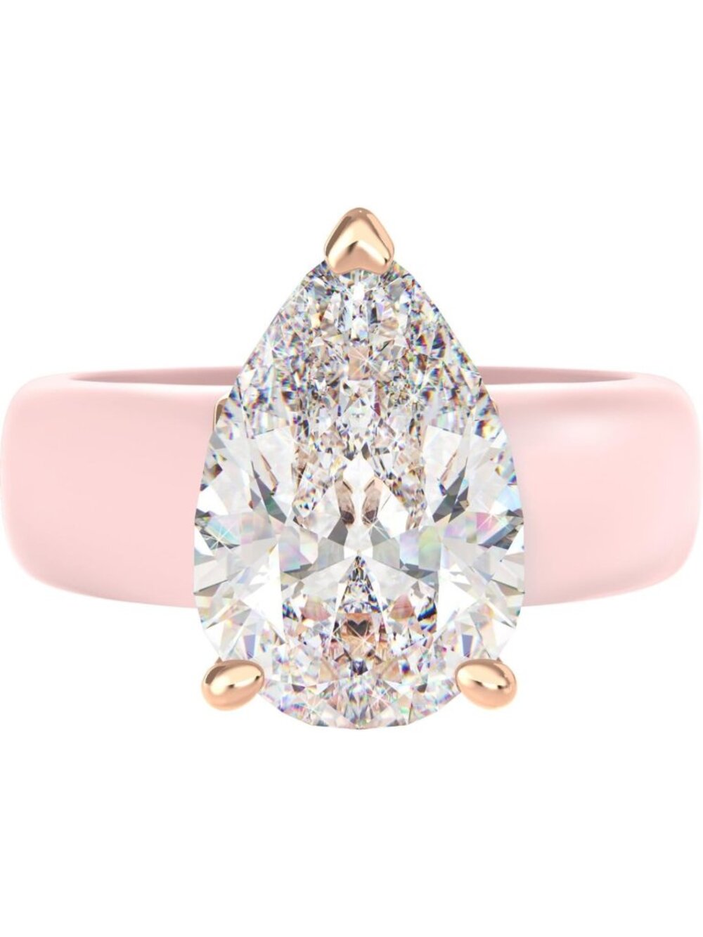 Stylish Silicone Ring with Pear Cut CZ Stone | Durable & Comfortable Fit